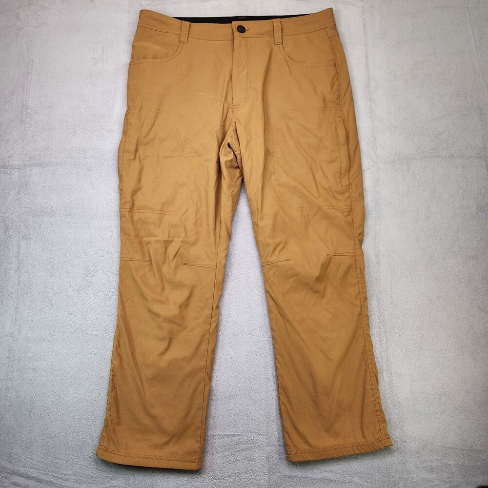 Orvis Fleece Lined Pants Mens 36x29 Brown Nylon Stretch Hiking Performance Cargo